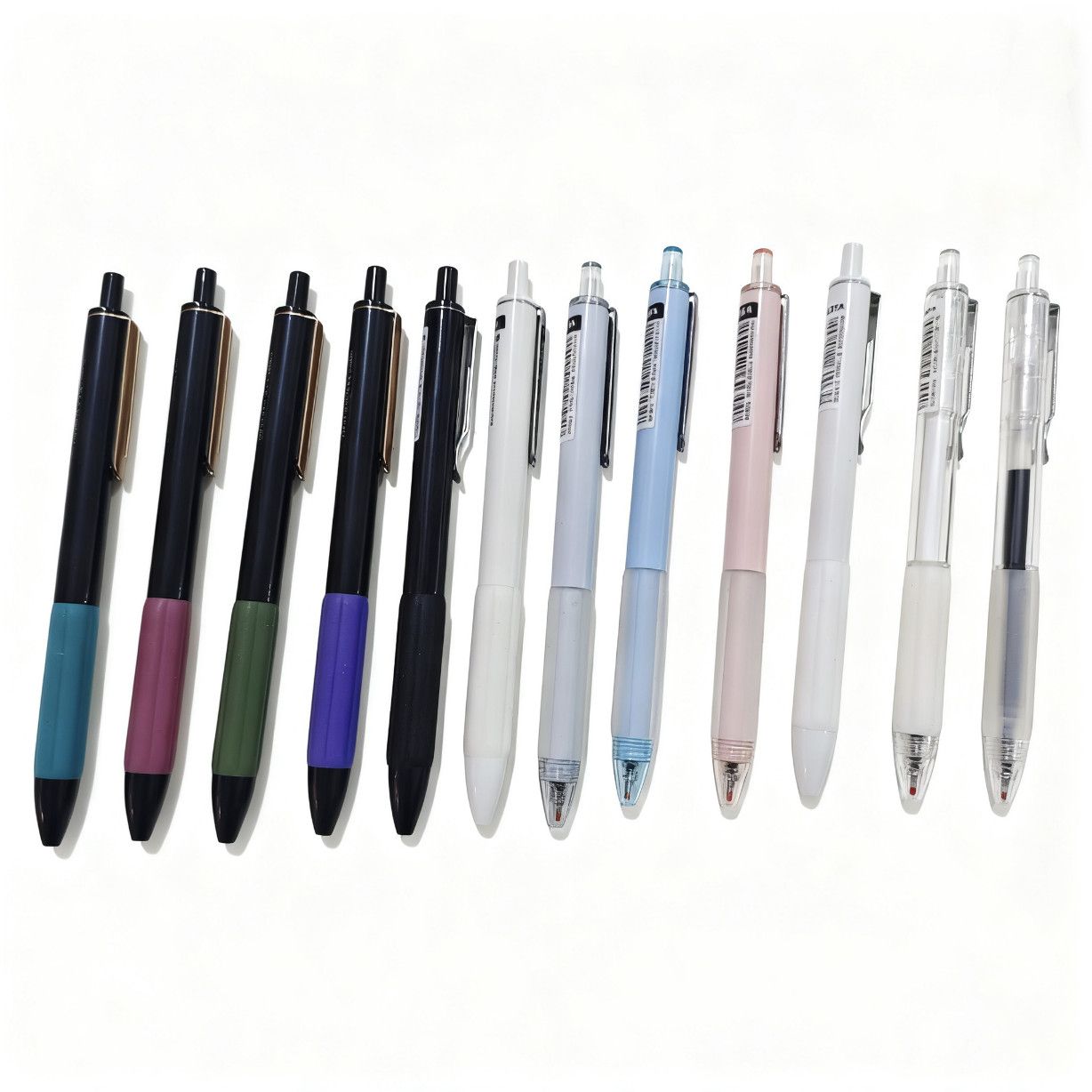 贝发南瓜软握按动中性笔速干ST头顺滑学生考试金属笔夹黑色水笔