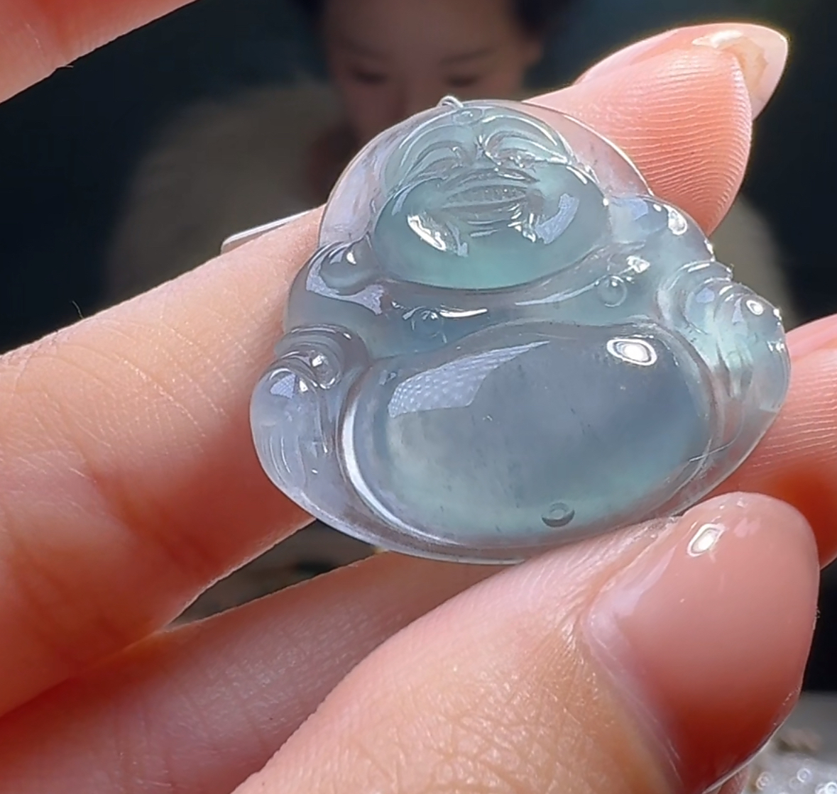 天然A货翡翠佛公