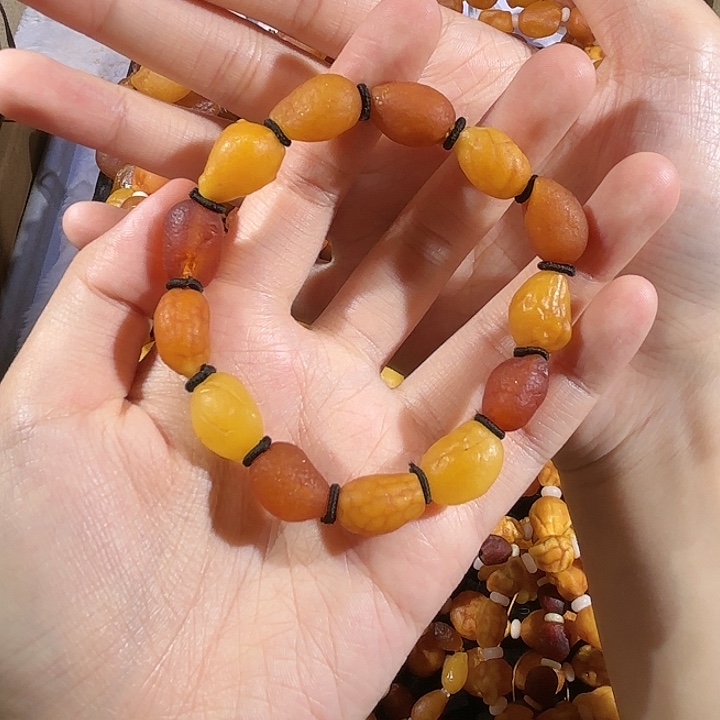 琥珀未镶嵌手链蜜蜡海漂手串