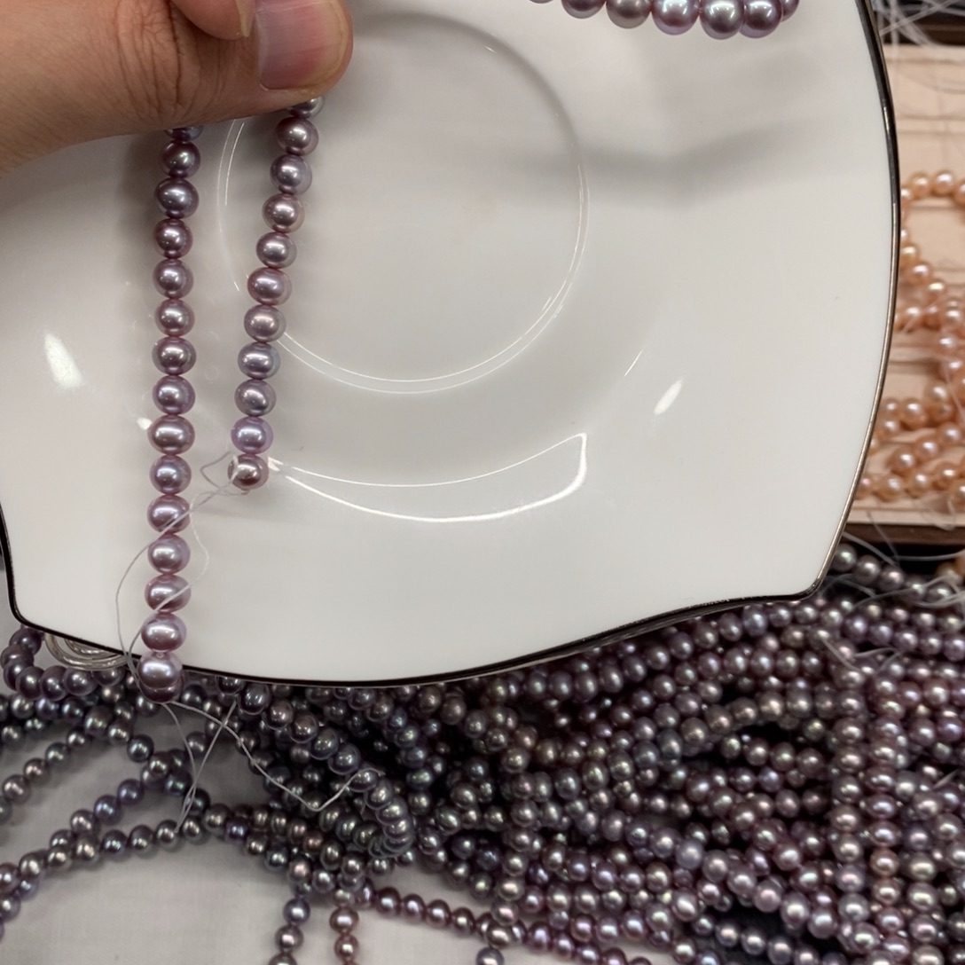 颈饰银S925镶嵌淡水珍珠6-7项链