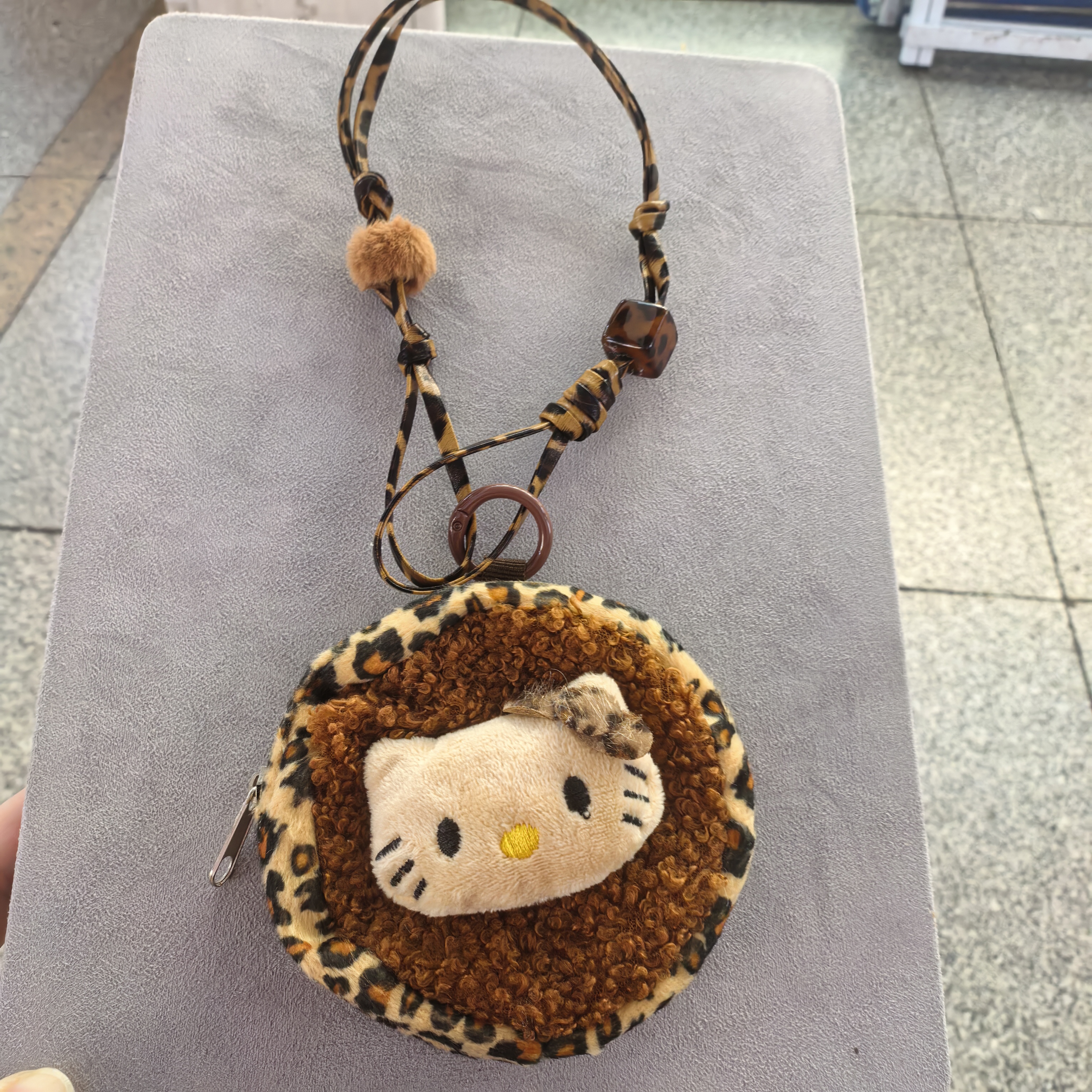 A788咖色KT猫咪零钱包包挂件