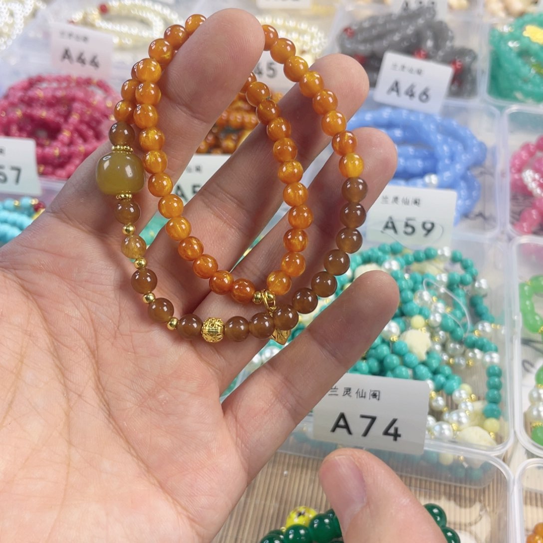 檀香紫檀（小叶紫檀）手串银S925镀金镶嵌