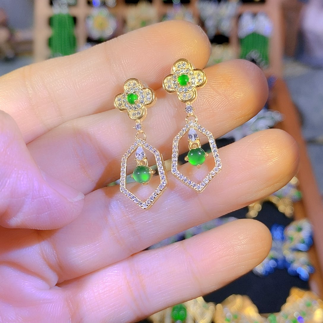 吊坠(不含链)银S925镶嵌翡翠