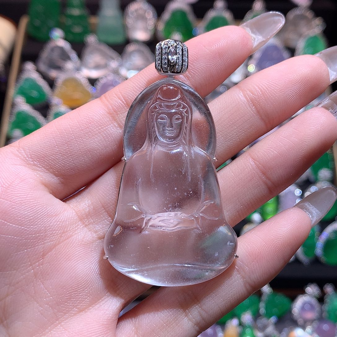 石英质玉颈饰银S925镶嵌