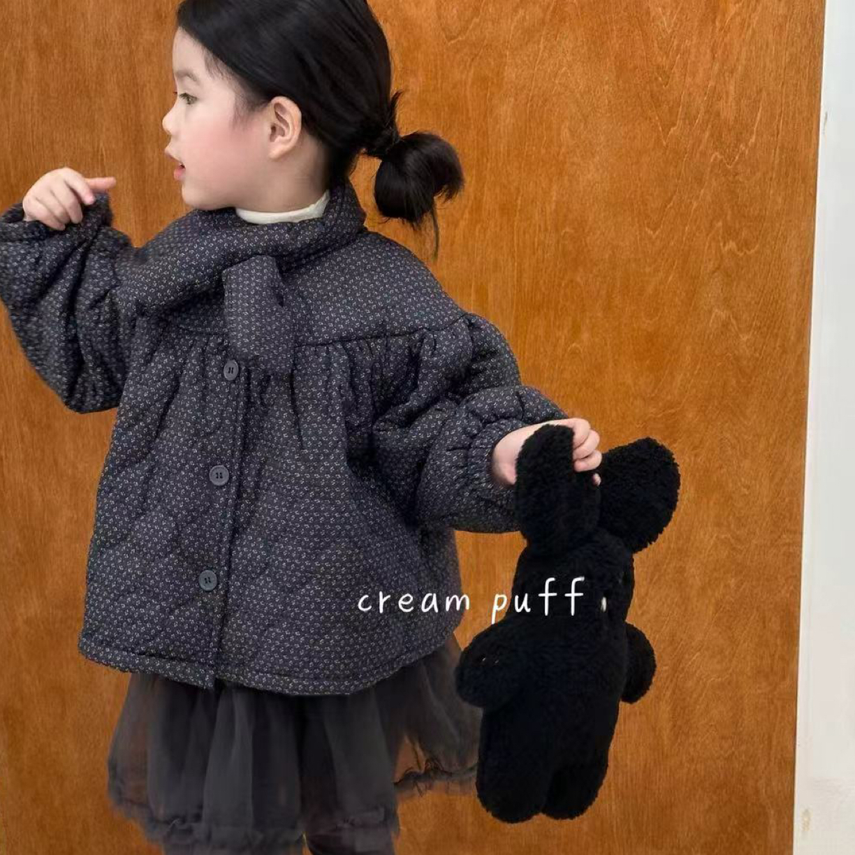 泡芙25深秋韩系碎花加绒外套013