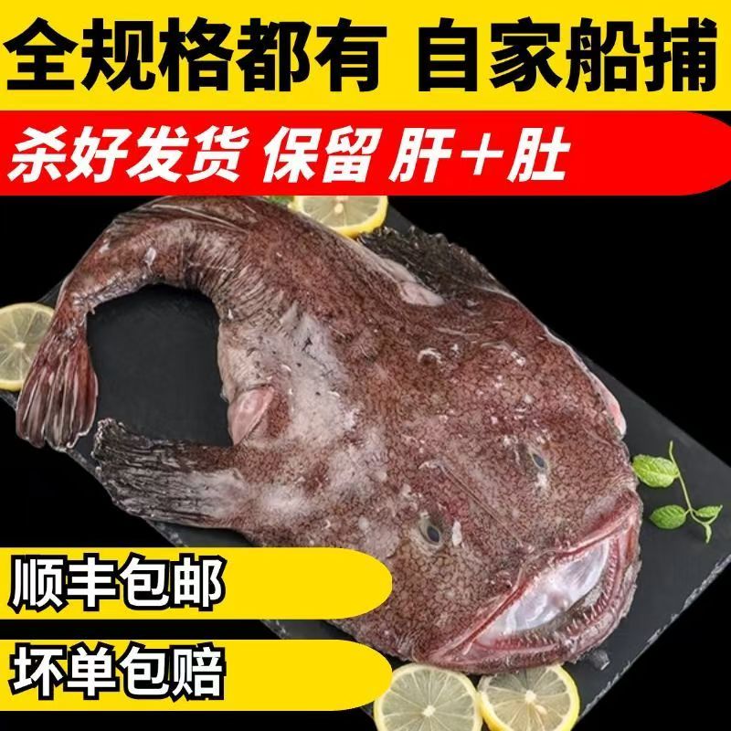【冷链直达】大嘴鱼蛤蟆鱼灯笼鱼海鲜无刺鱼鮟鱇鱼安康鱼新鲜便宜