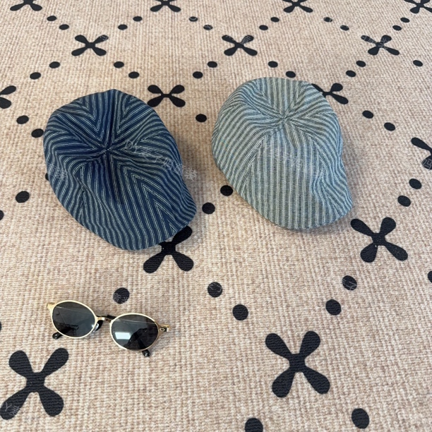 MZ.儿童夏季新款日系薄款条纹鸭舌帽1719