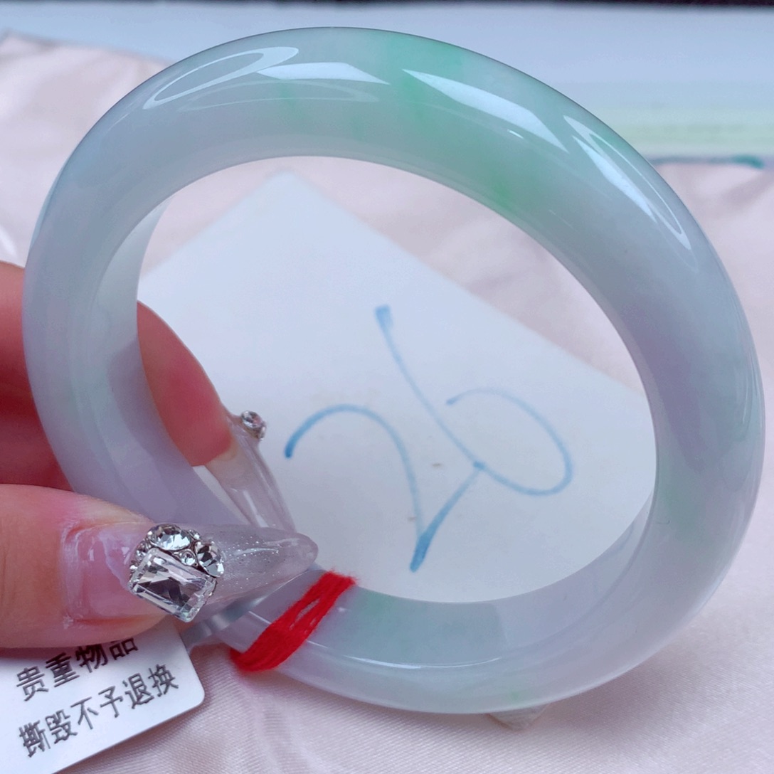 翡翠手镯未镶嵌天然缅甸翡翠A货手镯 60圈口