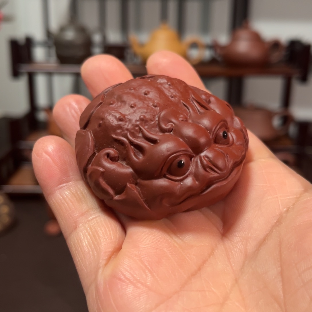 紫砂茶宠大红袍荷叶金蟾