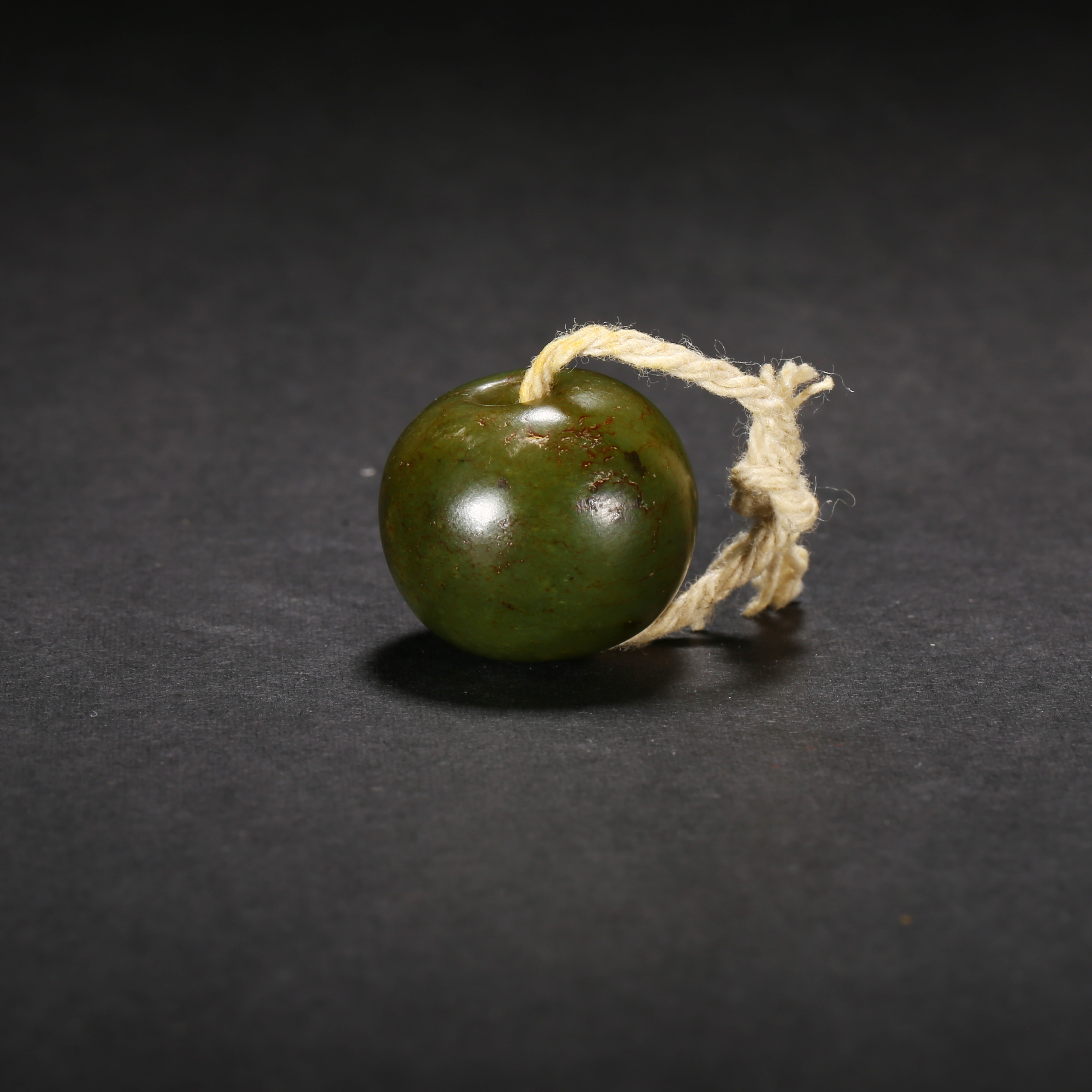 清代*碧玉珠/13JTY4077/和田玉【北京文博】