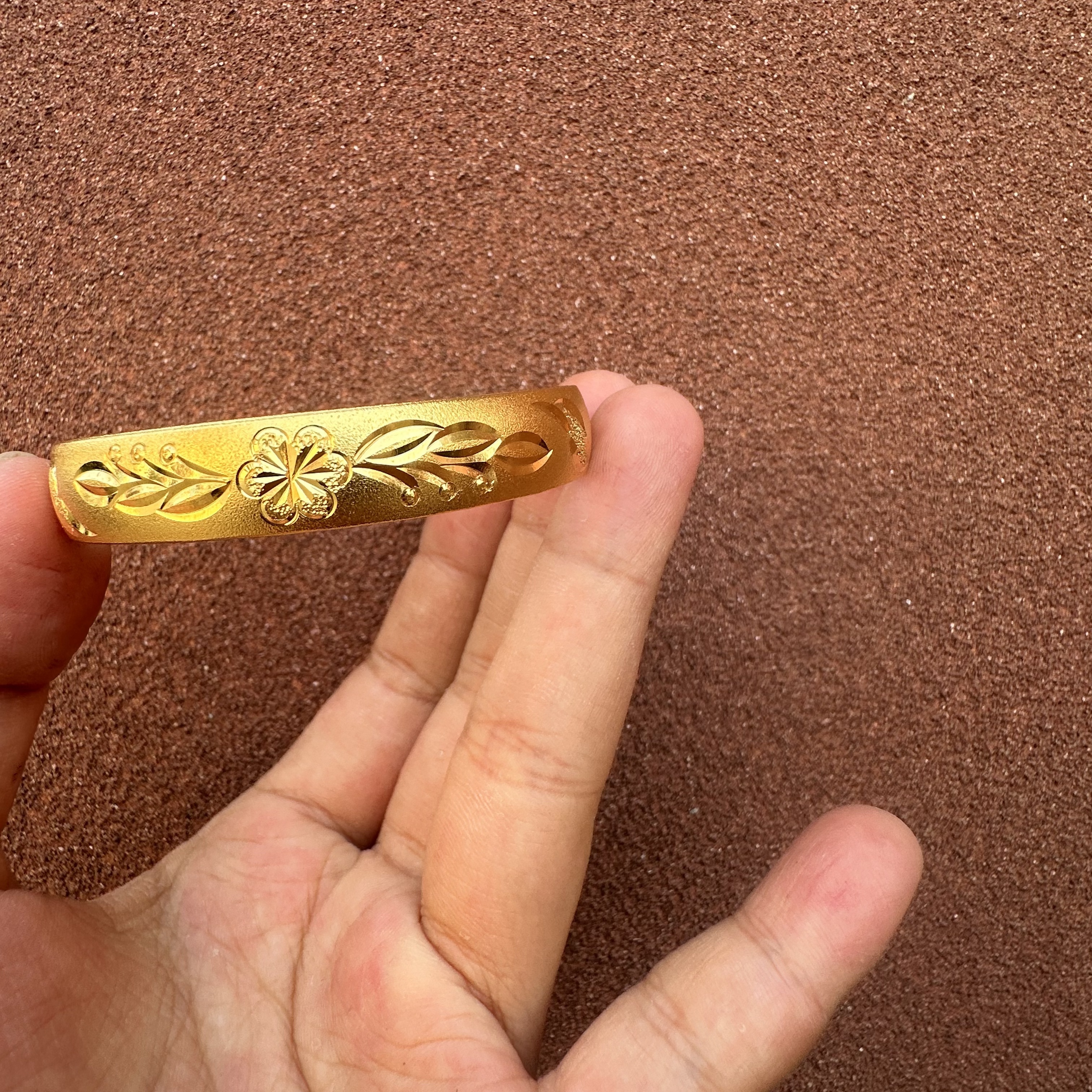 足银手镯 23-精工花边手镯