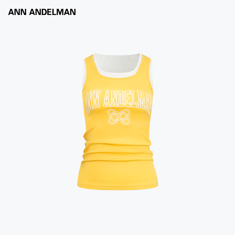 ANN ANDELMAN 中长款logo基础款拼接假两件背心吊带女内搭