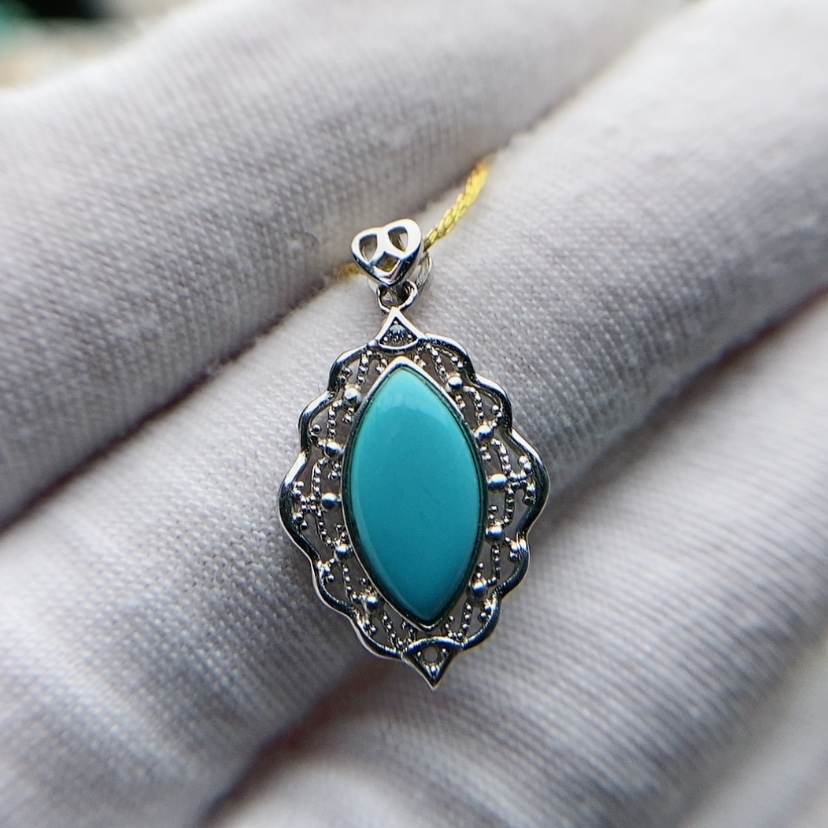 【闪购商品】银S925镶嵌绿松石珠宝奇石