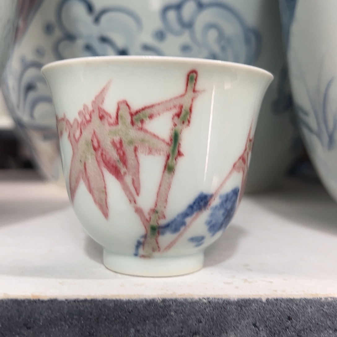 青花釉里红色差放漏100cc