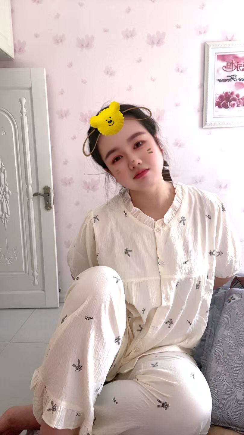 公主风婴儿纱布棉长袖长裤套装