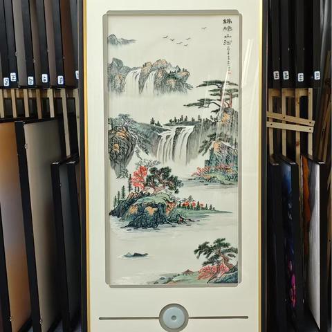 227客厅玄关装饰画锦绣山河刺绣80160