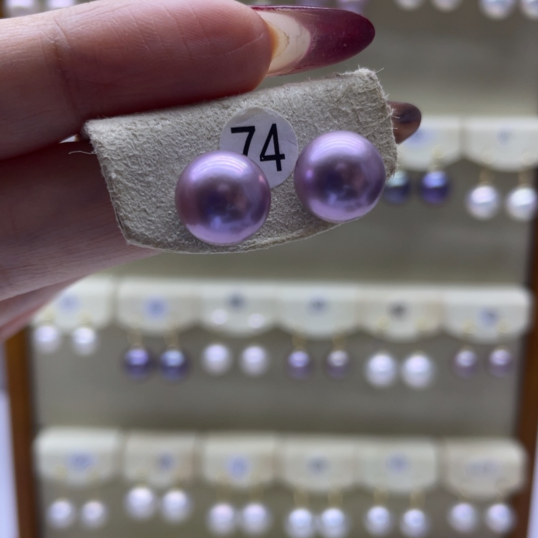 淡水珍珠耳饰18K金镶嵌