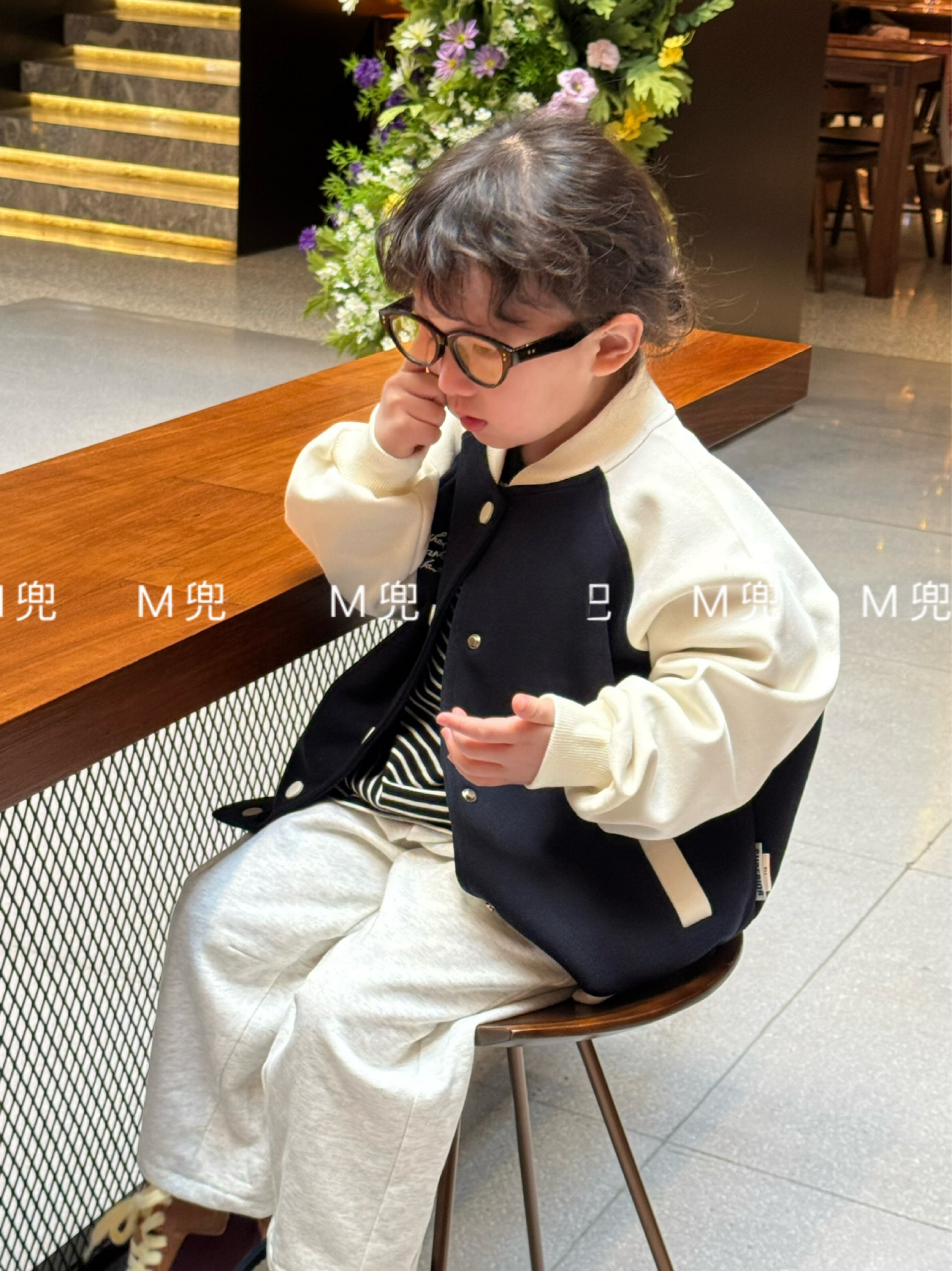 25年春季新款棒球服勋章刺绣款男女同款儿童卫衣外套