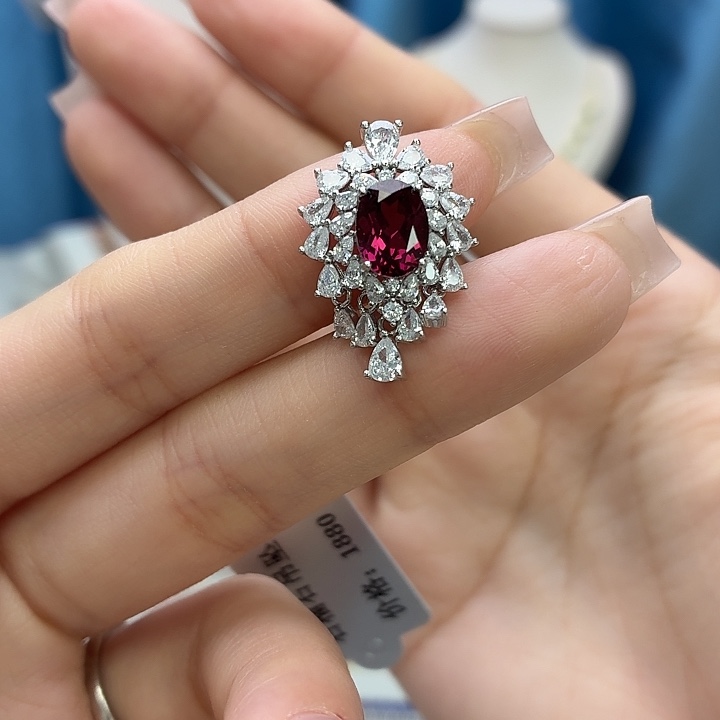 吊坠(不含链)银S925镶嵌石榴石