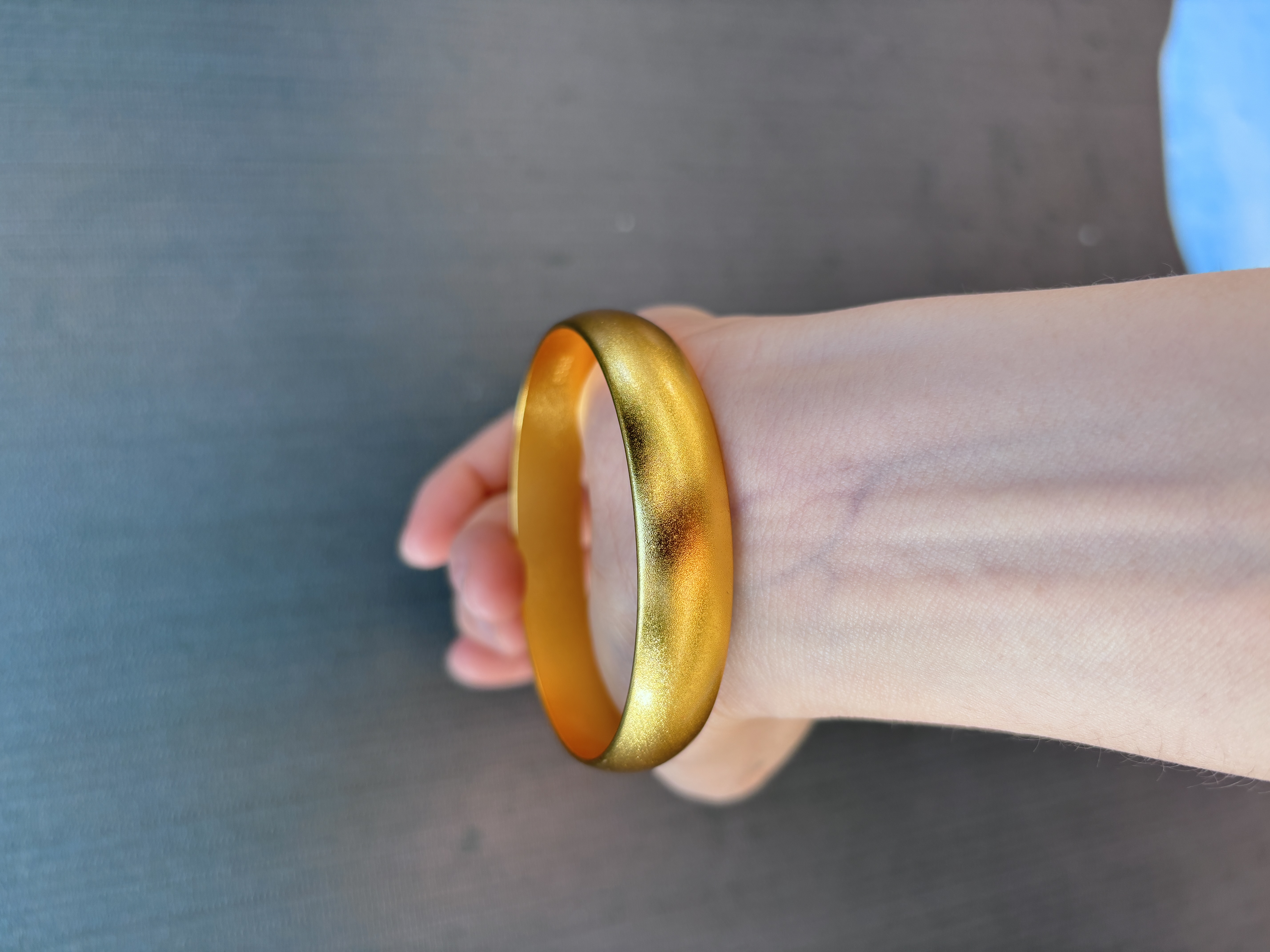 A620  远方专属  精工金色宽版轮胎手镯