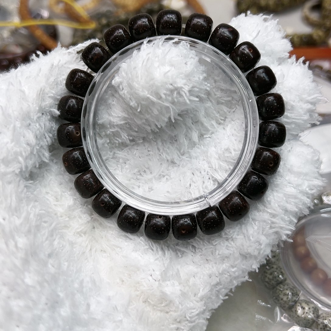 星月菩提手串46傲世糯冰黑金玉华星月菩提单圈10