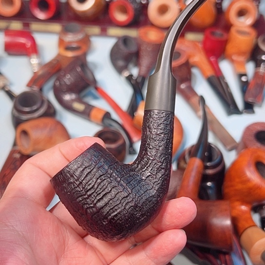 黄意大利石楠木手工烟斗一款