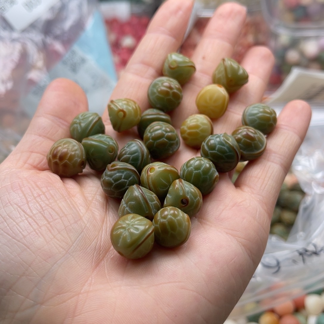 吊坠白玉菩提d03/12-13mm/15颗阴皮富甲