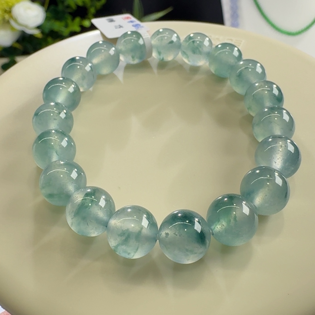 未镶嵌手链翡翠清*蓝钢飘蓝花单圈卡10清姐的定金