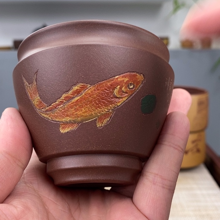 紫砂茶杯宜兴紫砂主人杯