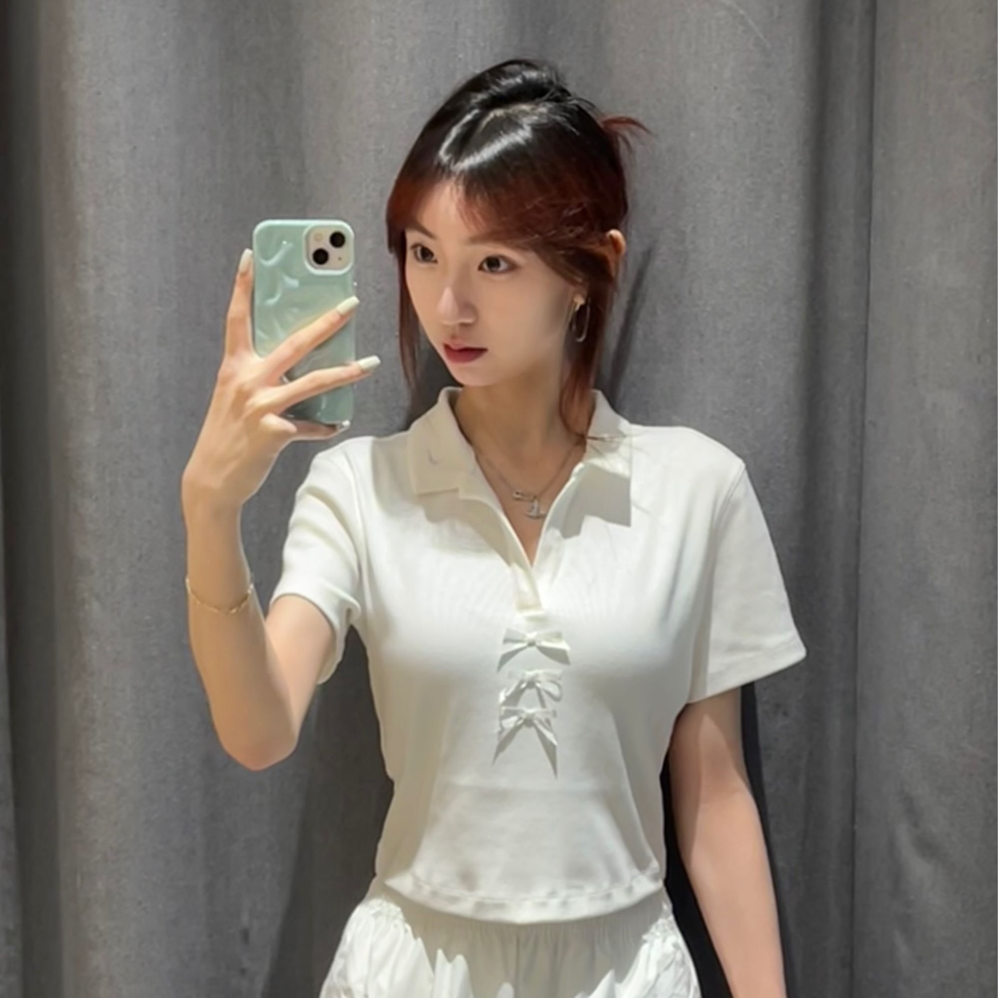 【宝鸡吾悦NK专享】秋季新品/女子时尚潮/翻领短袖T恤IM3393100