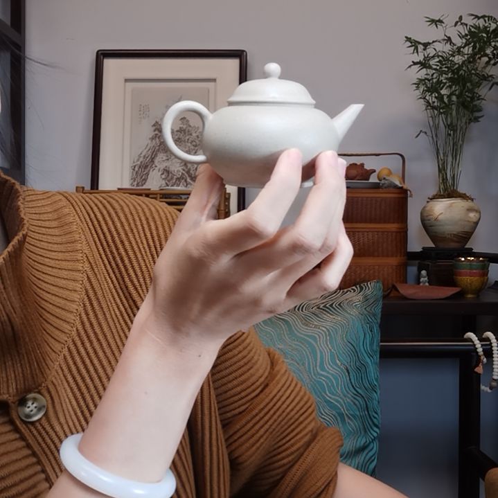 开***.紫砂茶壶水平壶半手工