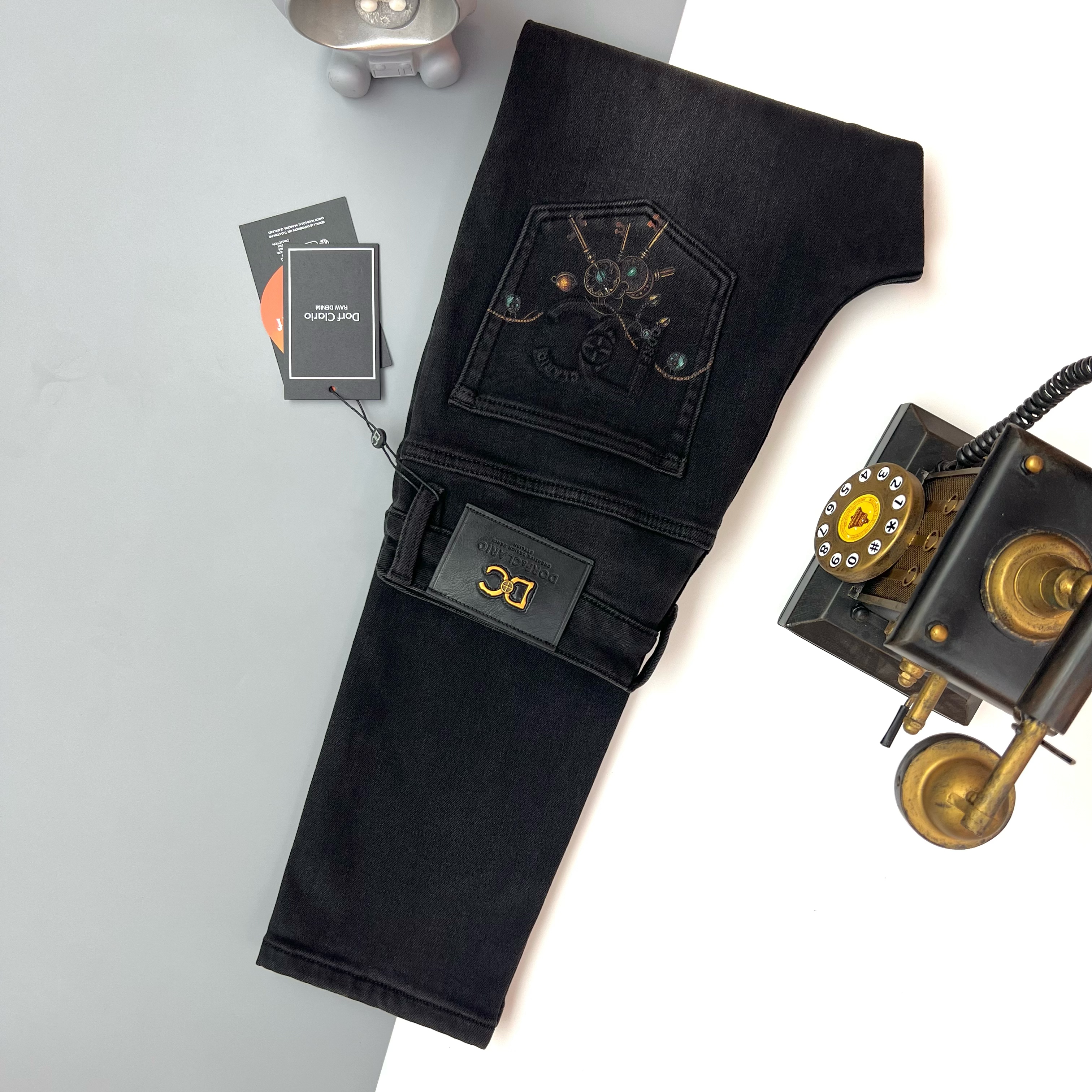 【97928-17】冬季新品男士轻奢弹力休闲水洗牛仔百搭修身小直筒裤