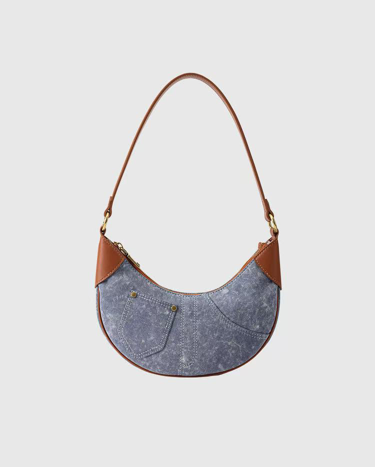 HG时尚休闲牛仔月牙包