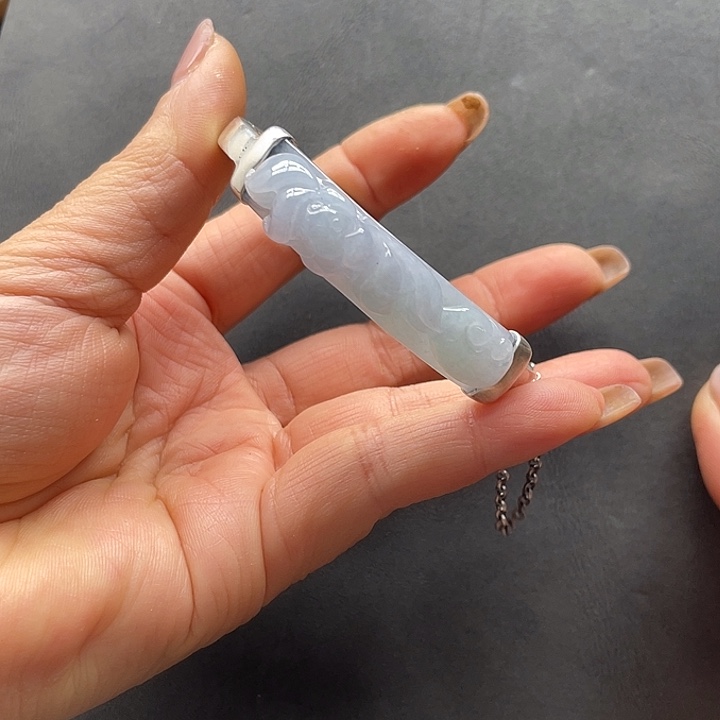 熏***草翡翠银S925镶嵌手镯666