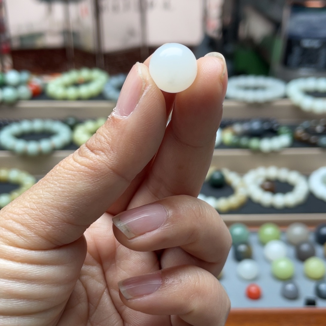 和田玉单珠12未镶嵌