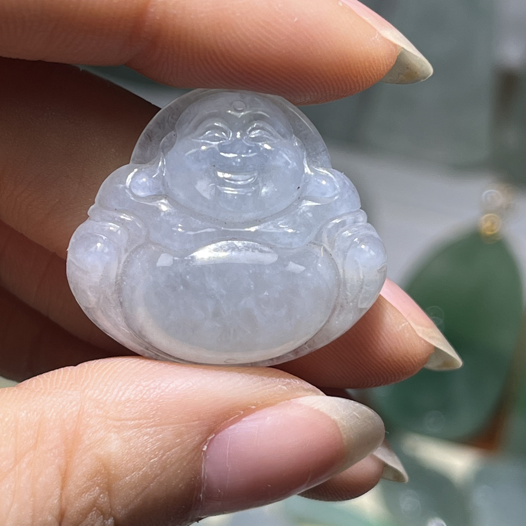 冰种弥勒佛公冰润精美带证书