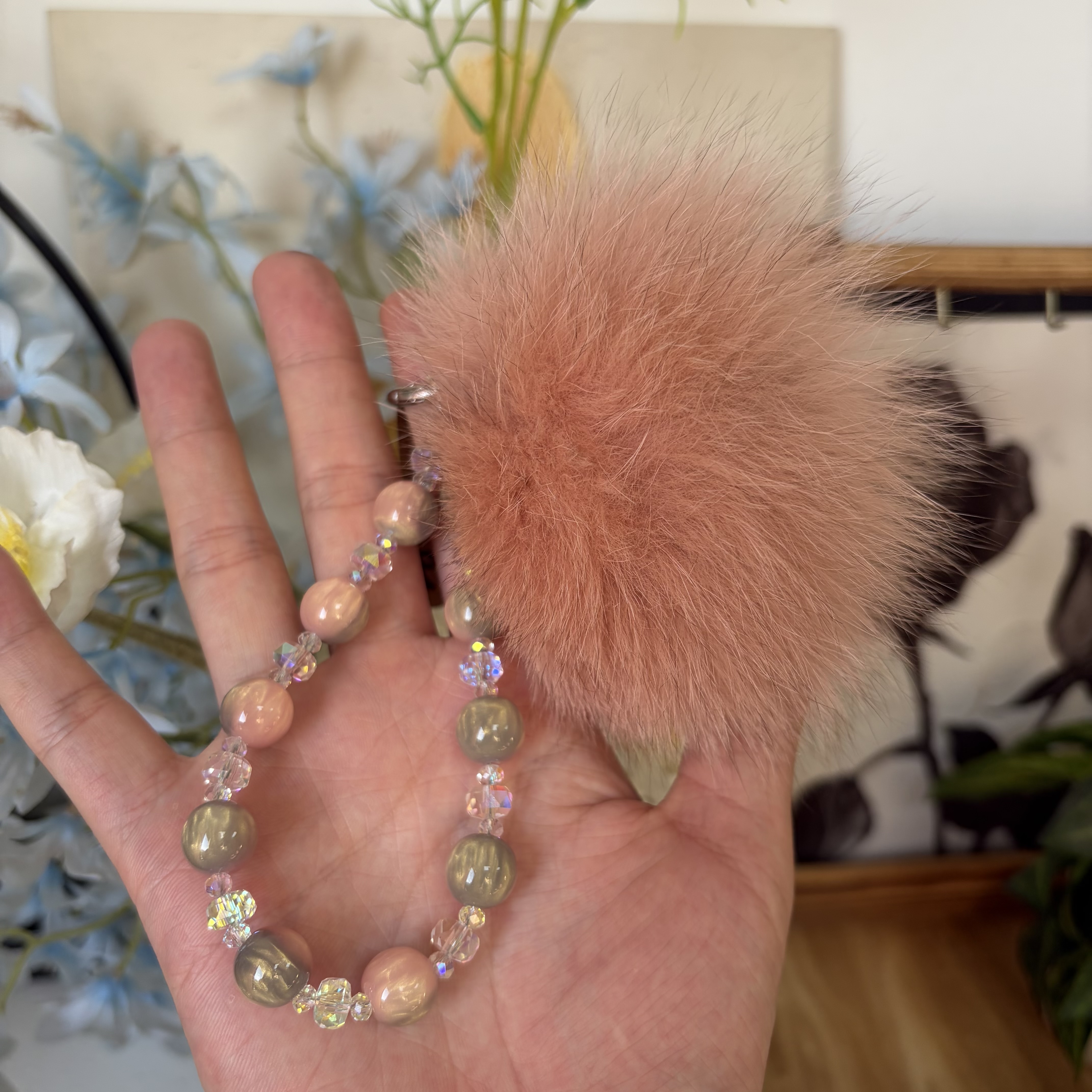 （手工链）原创妲己毛手机链女生钥匙链包包链