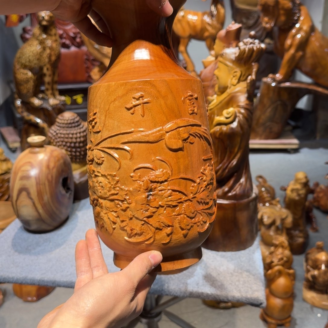 香樟木夏**香樟木花瓶摆件