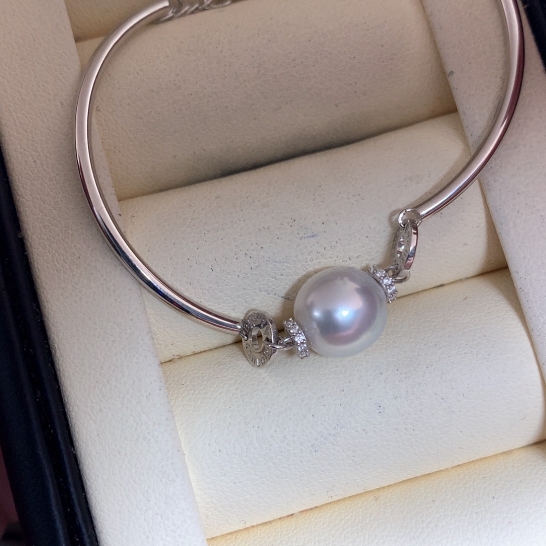 海水珍珠手链银S925镶嵌
