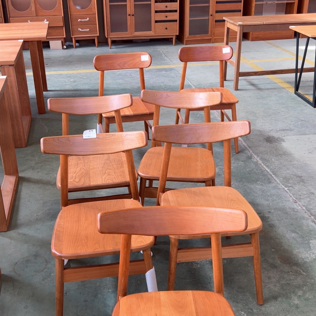 木樱桃木韩椅餐椅四把送一把