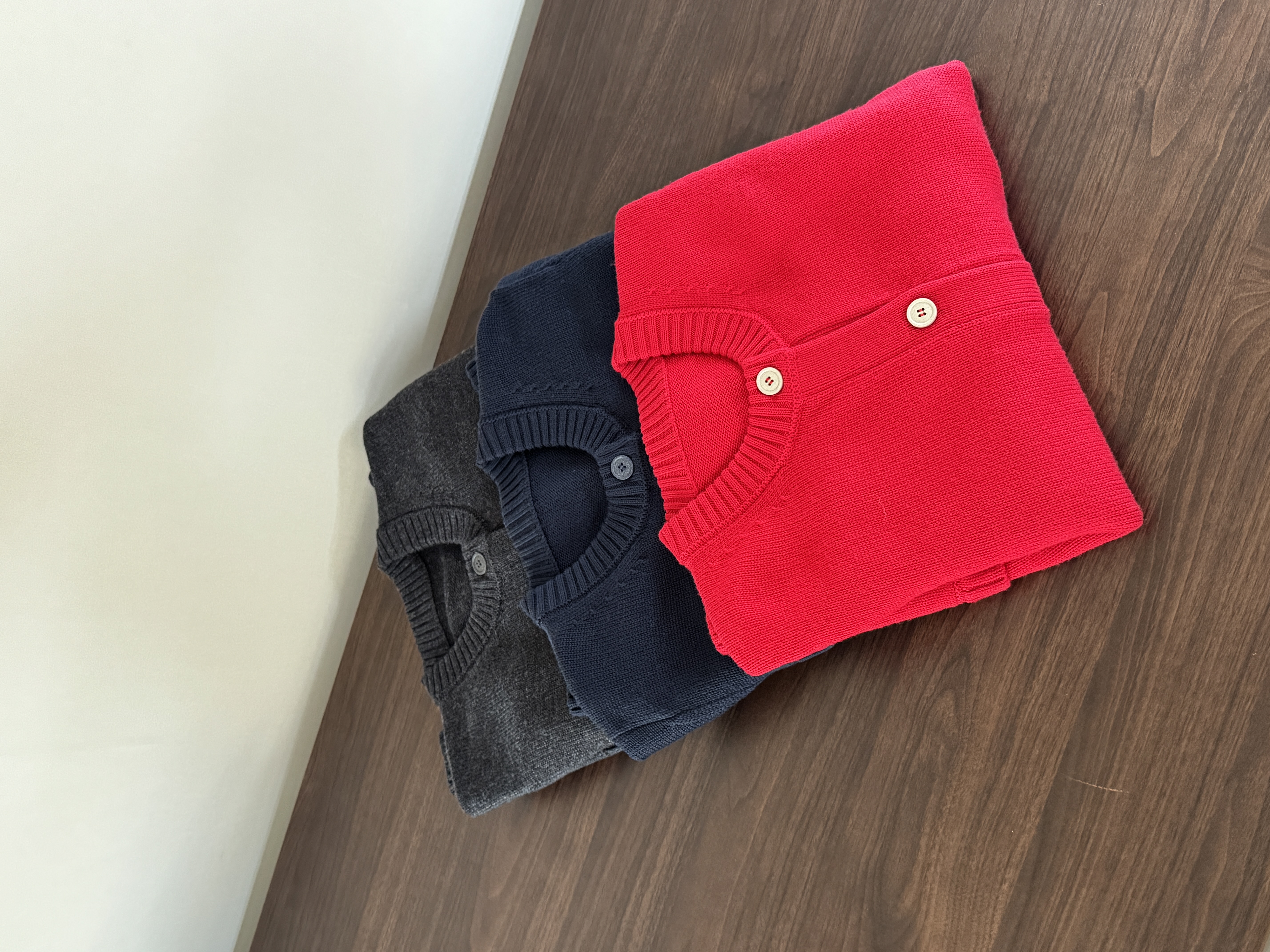 【织已】圆领中国风纯色长袖女常规款毛衣红色毛衫休闲  女款