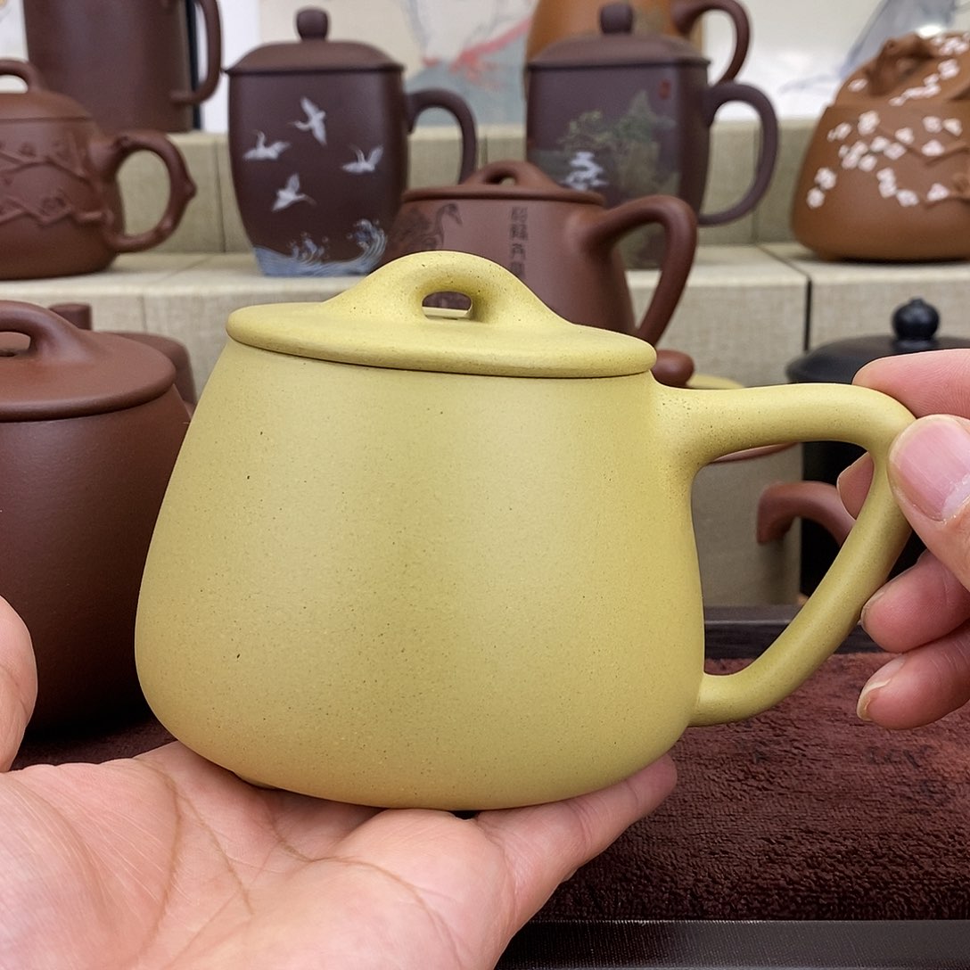 紫砂茶杯本绿手工shi piao