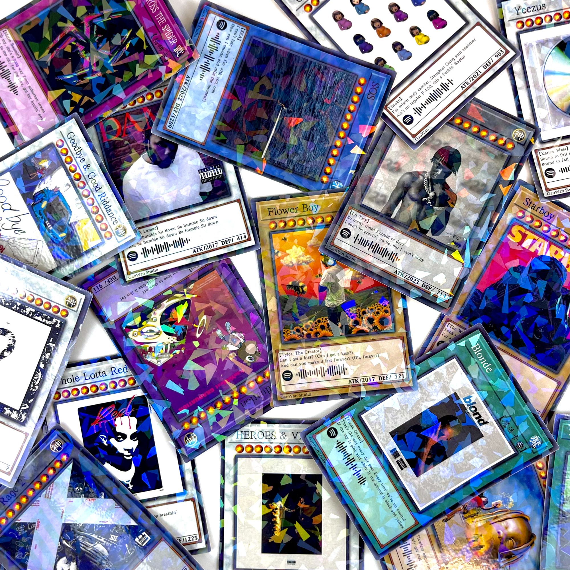 Hiphop小卡游戏王闪卡 国外系列 说唱歌手Rapper说唱嘻哈周边