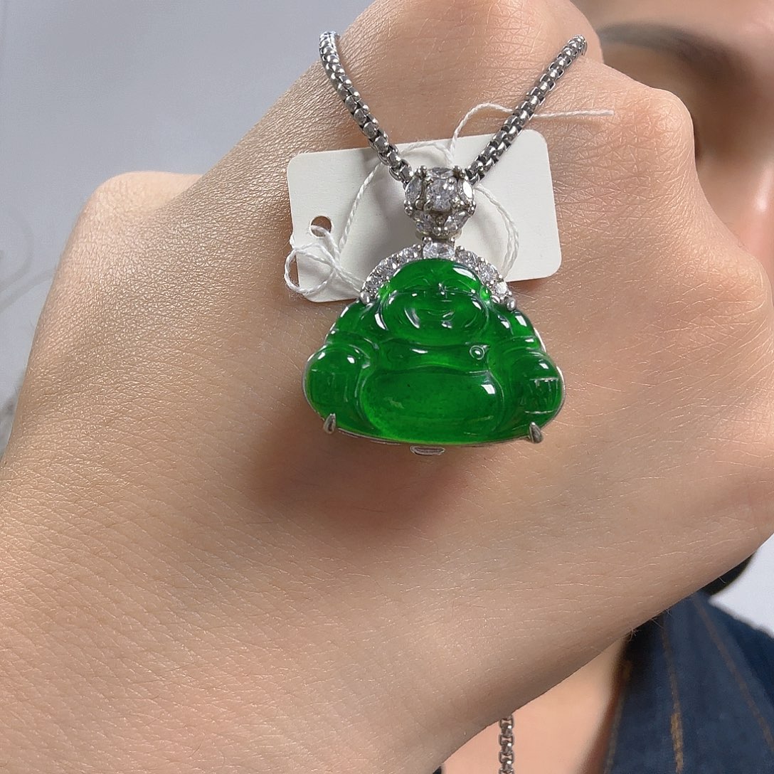 翡翠银S925镶嵌吊坠(不含链)