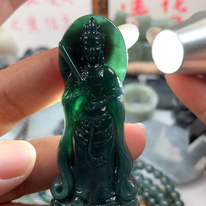 翡翠颈饰未镶嵌保真天然A货翡翠