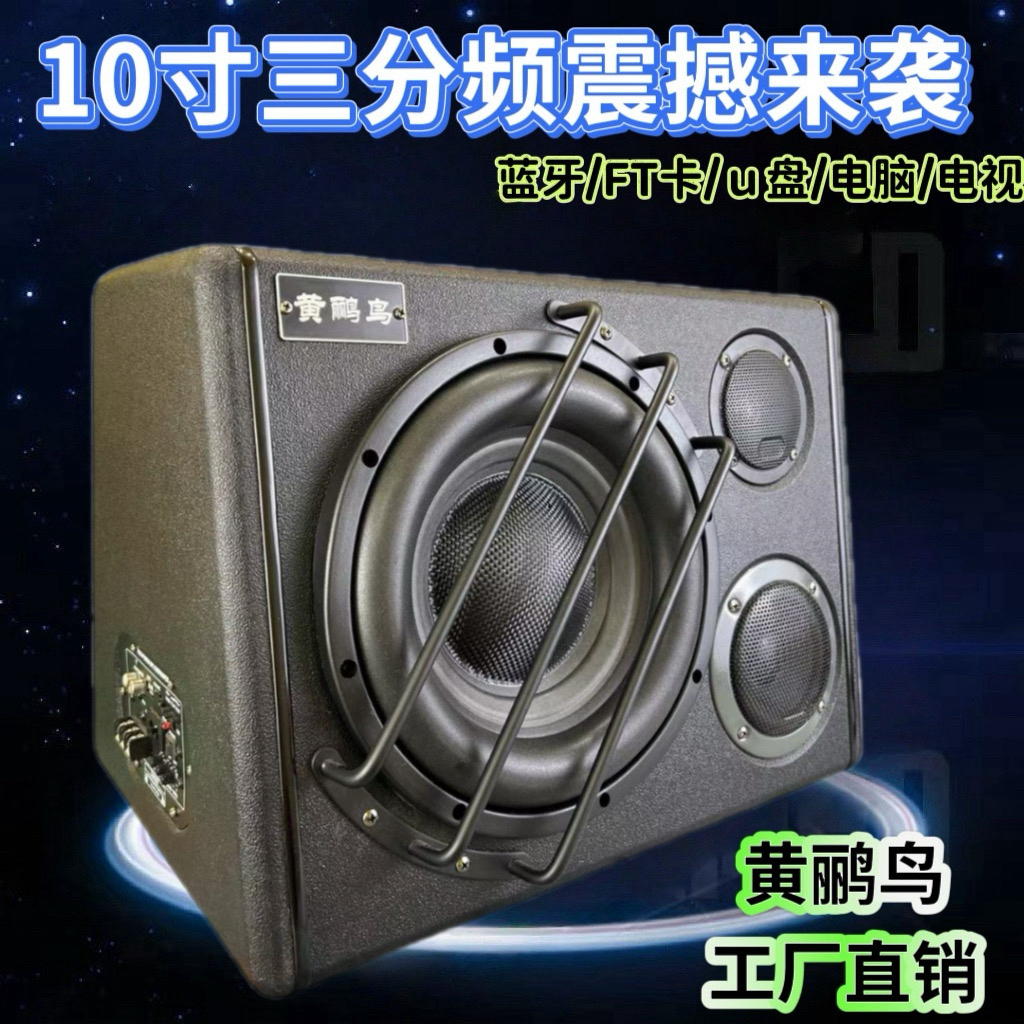 黄鹂鸟10寸新款车载12v汽车24ｖ低音炮220家用音响蓝牙低音炮