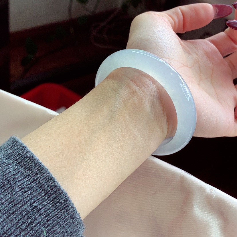 【闪购商品】翡翠手镯未镶嵌51.3 白月光至纯至净 灵