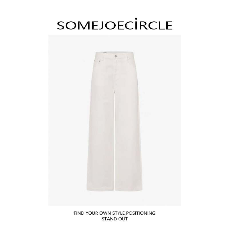 【DZ】SOMEJOECIRCLE【加绒】秋季牛仔裤夏新品酵洗棉质高腰及地Z1125