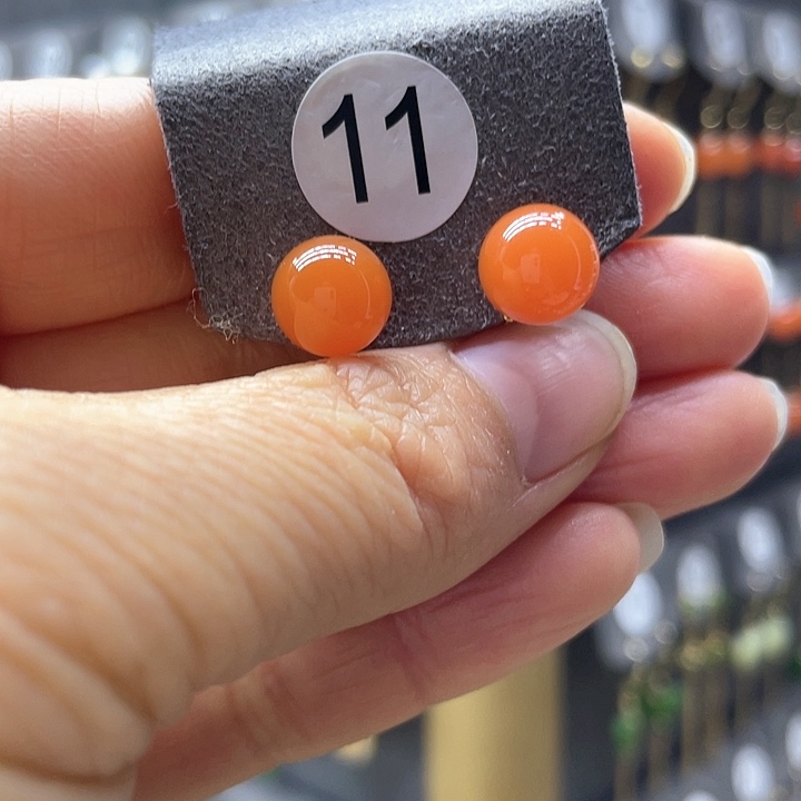 南红玛瑙耳饰18K金镶嵌