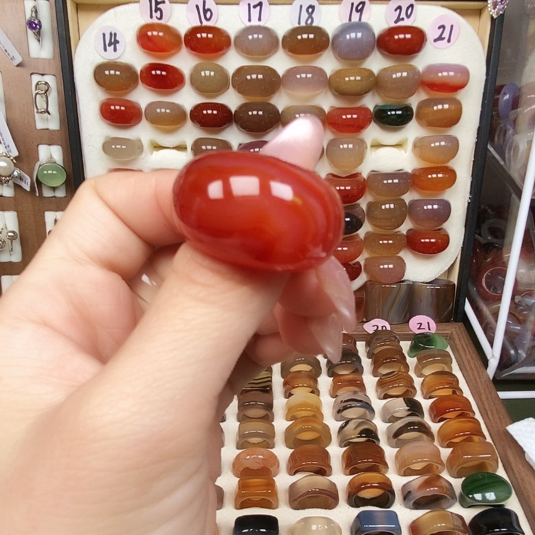 A***红玛瑙/玉髓未镶嵌戒指